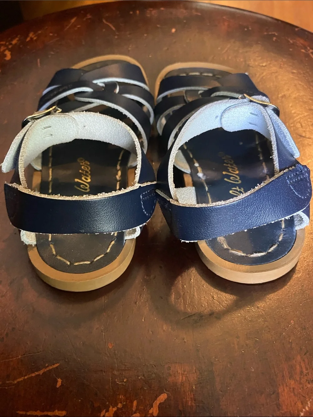 Salt Water by Hoy Shoe Kids Navy Blue Leather Sandals